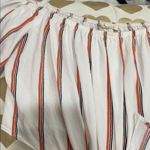 Pinstripe off the shoulder top